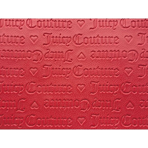 NWOT Juicy Couture Wristlet Wallet Red Faux Leather Logo Embossed Clutch - Picture 6 of 10